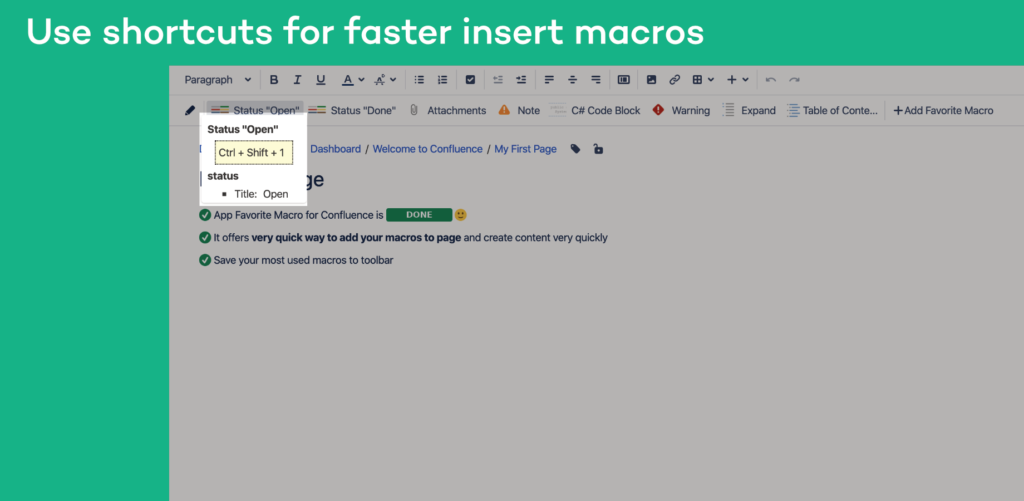 Favorite Macros for Confluence